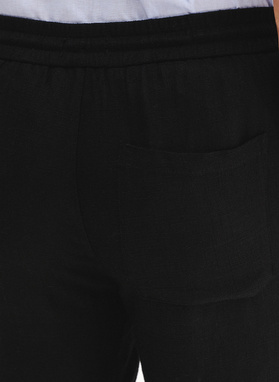 Czarne spodenki męskie z lnem