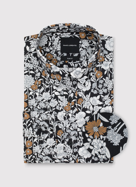 Czarna koszula męska kwiaty