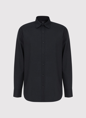 Czarna koszula z lnu i bawełny