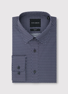 Granatowa koszula w kwiaty