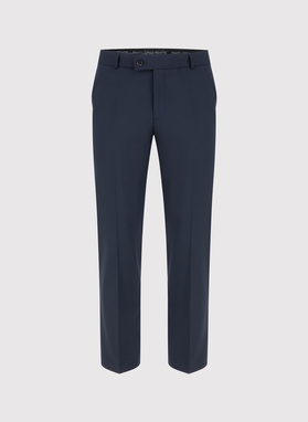 Gładkie granatowe spodnie garniturowe