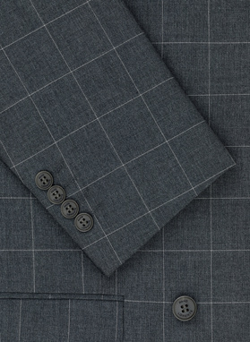 Dwuczęściowy szary dwurzędowy garnitur