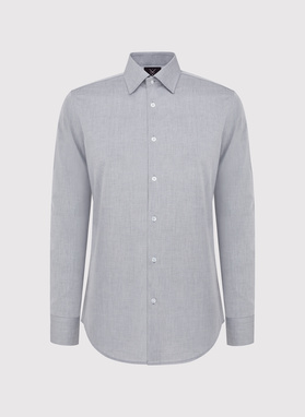 Gładka koszula męska w kolorze szarym