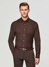 Brązowa koszula męska z bawełny