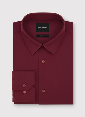 Bordowa dzianinowa koszula męska