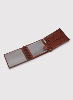 Brązowy skórzany portfel męski