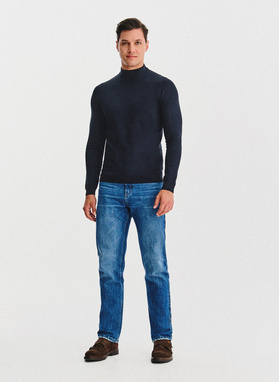 Granatowy półgolf męski