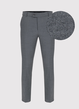 Gładki szary garnitur z wełny