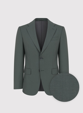 Zielony wełniany garnitur męski