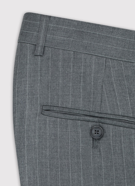 Szare spodnie garniturowe w prążek