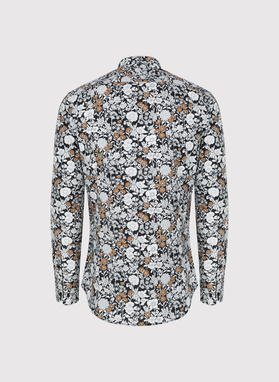 Czarna koszula męska kwiaty
