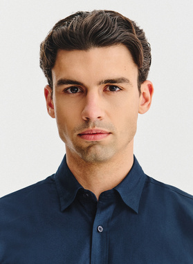 Granatowa bawełniana koszula męska