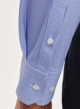 Dzianinowa koszula męska w pepitkę