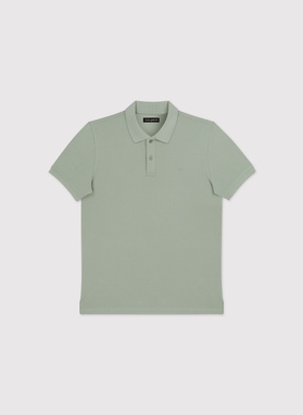 Oliwkowe męskie polo z bawełny