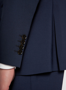 Granatowy garnitur męski z wełną