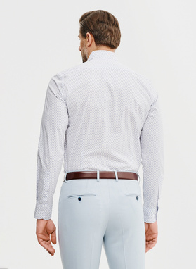 Biała koszula męska w wiatraczki