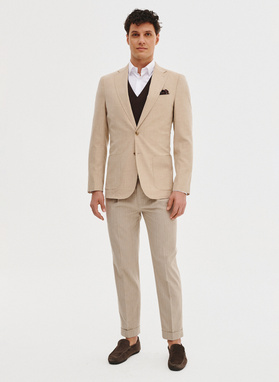 Casualowa marynarka męska w kolorze beżowym