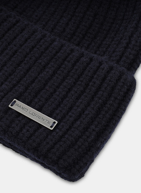 Granatowa wełniana czapka męska
