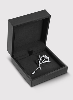 Srebrna szpilka do marynarki męskiej lilia