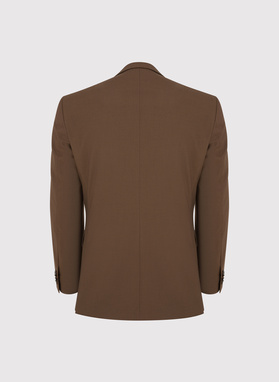 Gładki brązowy garnitur męski