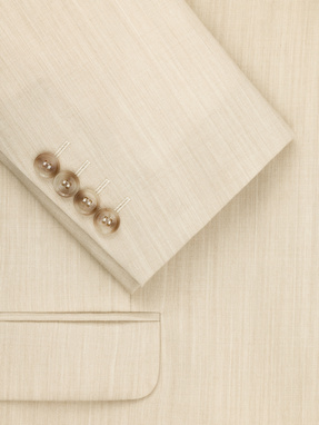 Beżowy wełniany garnitur męski