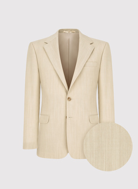 Beżowy wełniany garnitur męski