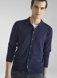 Granatowy kardigan z kołnierzykiem