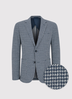 Granatowa marynarka w pepitkę