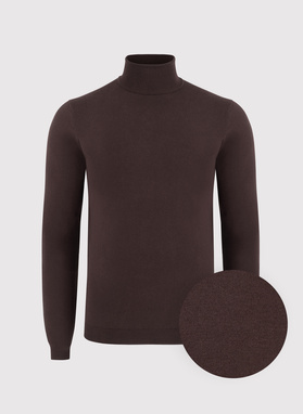 Brązowy gładki golf męski