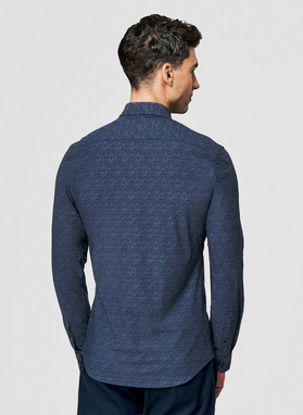 Dzianinowa koszula męska w kolorze granatowym