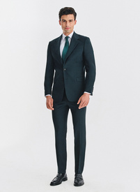 Wełniany zielony garnitur męski
