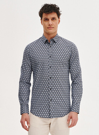 Koszula męska w niebieskie kwiaty