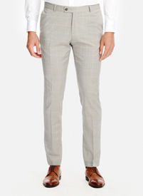 Wełniane spodnie garniturowe w kratkę