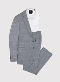 Szary garnitur męski z wełny
