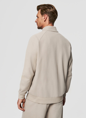 Rozpinana beżowa bluza dresowa