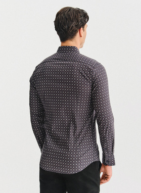 Brązowa koszula mikrowzór