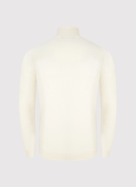 Biały gładki golf męski