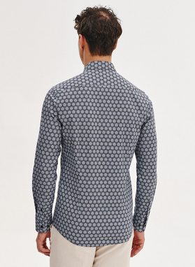 Koszula męska w niebieskie kwiaty