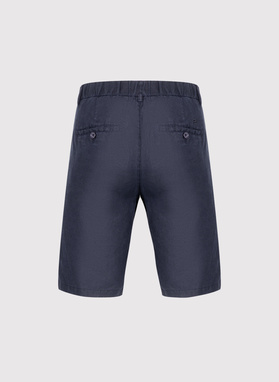 Granatowe bermudy męskie z lnu