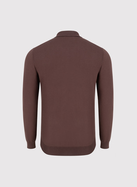 Sweter polo w kolorze brązowym