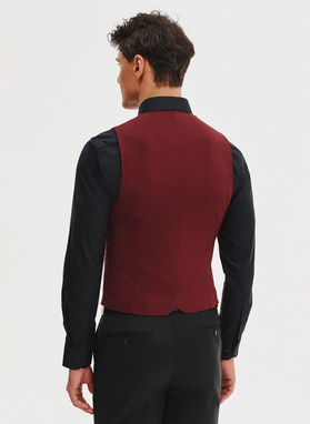 Bordowa dwurzędowa kamizelka męska