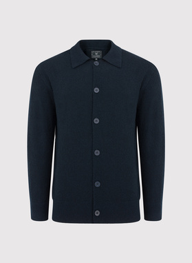 Męski sweter rozpinany z kołnierzykiem polo