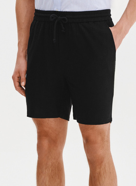 Czarne spodenki męskie z lnem