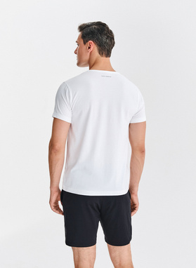 Biało-czarna piżama męska z bawełną