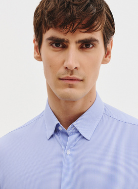 Dzianinowa koszula męska w pepitkę