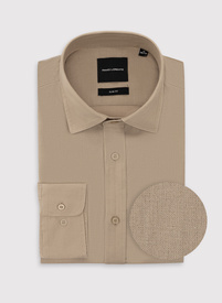 Beżowa koszula z lnem