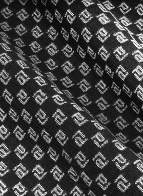 Czarny szalik męski z białym sygnetem PL