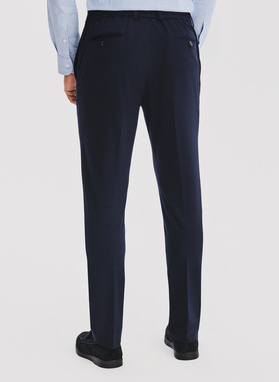 Granatowe spodnie męskie z wełną