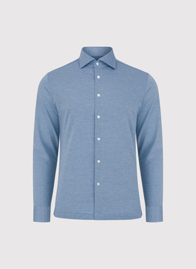 Jasnoniebieska dzianinowa koszula męska