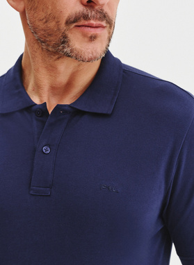 Granatowy gładki t-shirt polo